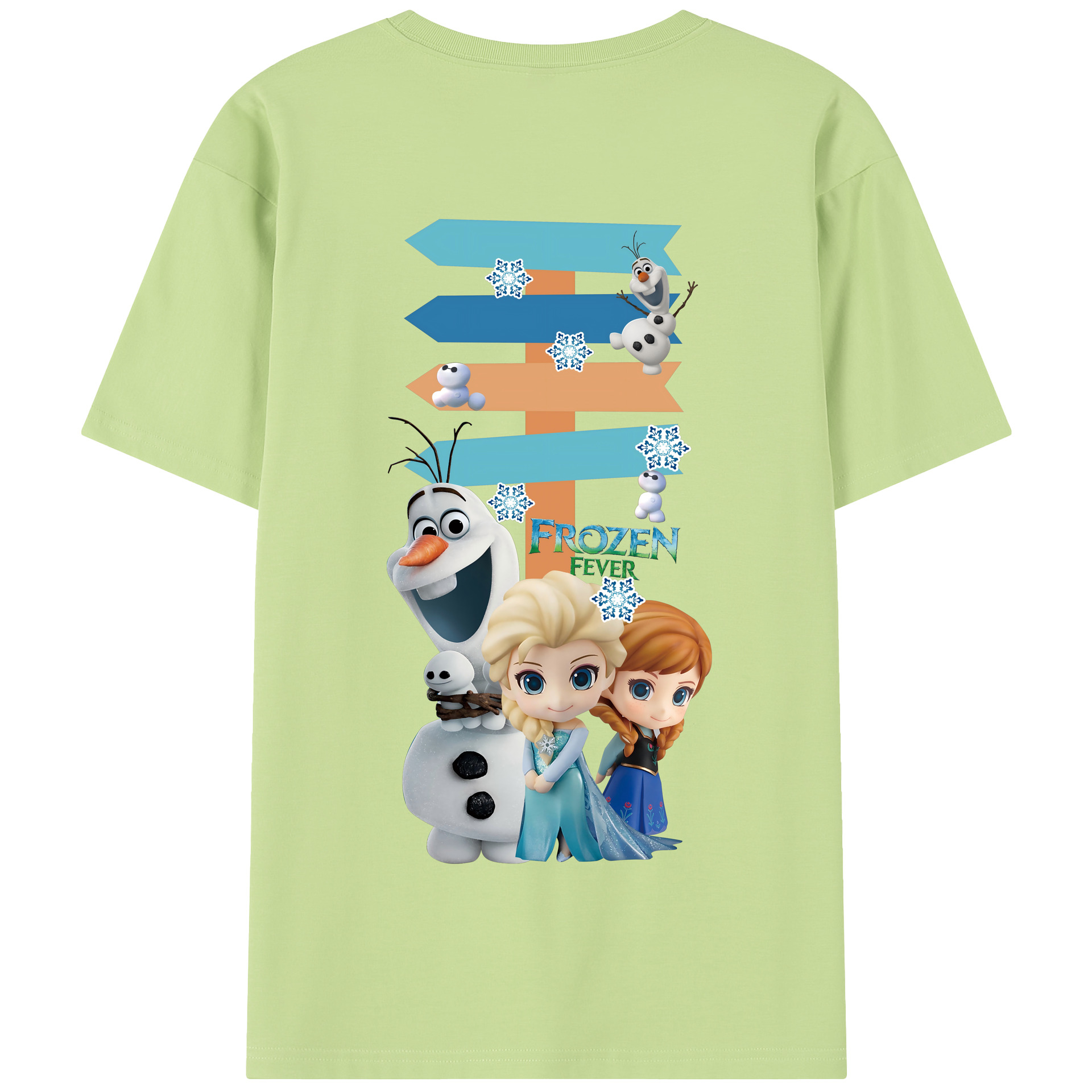 （画像用） アナと雪の女王 アンナ エルサ Frozen Anna Elsa 綿100％半袖Tシャツ（背面プリント）